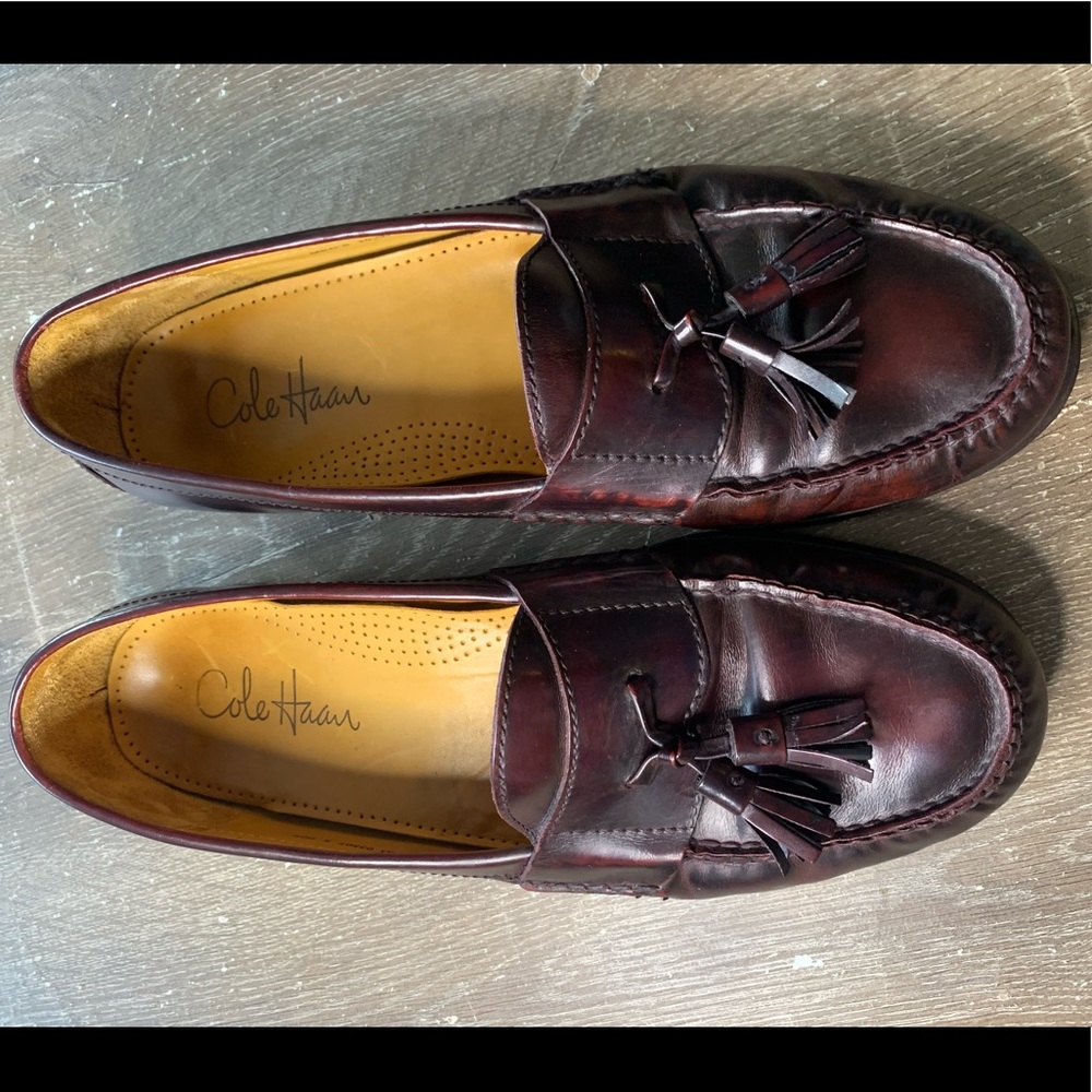 Cole Haan burgundy slip on loafer